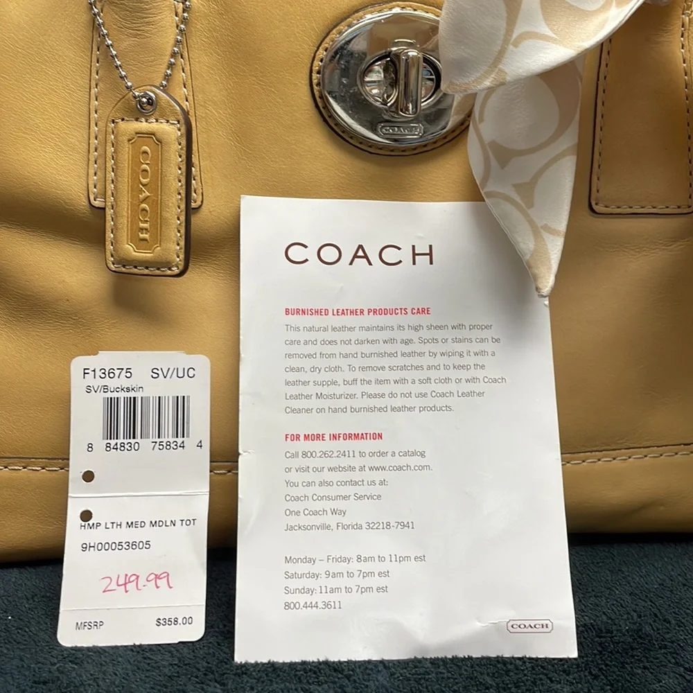 Coach F13675 Buckskin Satchel - Picture 4 of 16